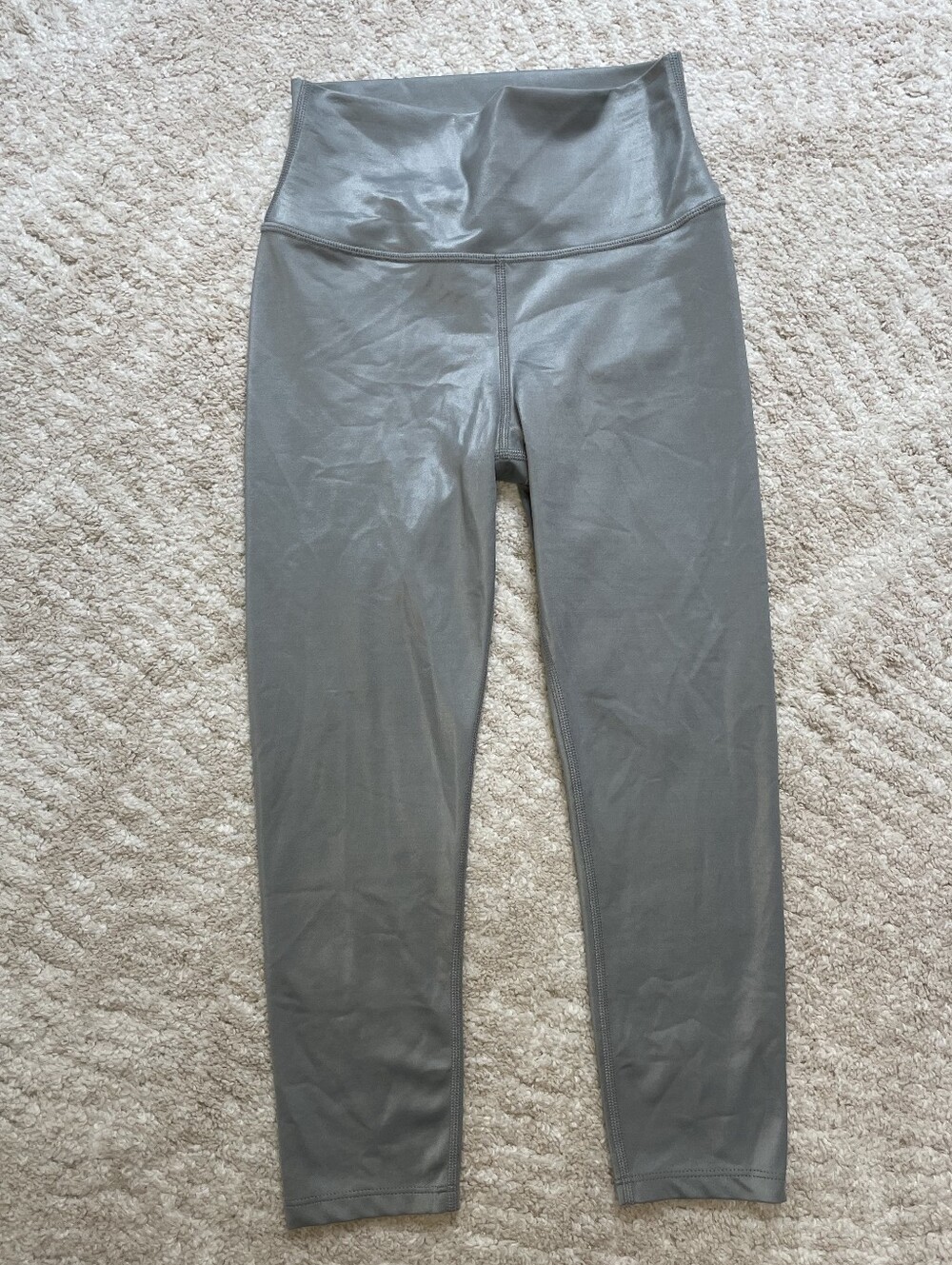 ALO Yoga High-Rise Leggings - Gray Anthracite Shine Size M